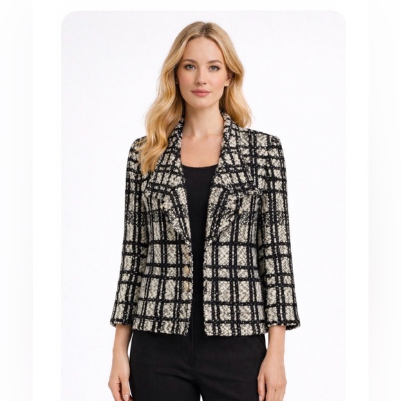 ST. JOHN Tweed Pattern Jacket - Picture 1 of 11